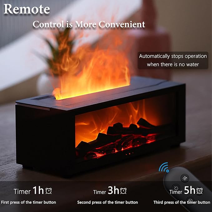 Flame Fireplace Aroma Diffuser Ultrasonic Aroma & Flame Mist